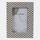 22624#4x6" Diamond Pattern Resin Photo Frame, Black/whit