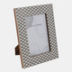 22624#4x6" Diamond Pattern Resin Photo Frame, Black/whit