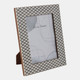 22624-01#5x7" Diamond Pattern Resin Photo Frame, Black/whit