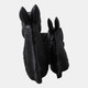 22626#13x9" Horse And Baby Horse Head Metal Figure, Blac