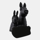 22626#13x9" Horse And Baby Horse Head Metal Figure, Blac