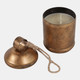 22632#6" 22 Oz Cinnamon Bell Candle, Gold