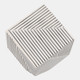 22658#4" Pinstripe Resin Cube, Black/white