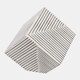 22658#4" Pinstripe Resin Cube, Black/white