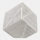 22658#4" Pinstripe Resin Cube, Black/white
