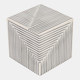 22658#4" Pinstripe Resin Cube, Black/white