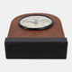 22763#8x6" Faux Leather Arched Table Clock, Brown