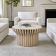 EV22735-02#30" Grenoble Wood And Travertine Coffee Table, Whi