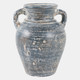 18251-05#Terracotta, 9" Vase With Handles, Blue/white
