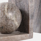 22778#S/2 6x6" Morchana Ball On Base Bookends, Tan