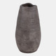 22782-02#18x10" Pierced Clay Vase, Brown
