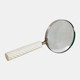 22841-01#9x4" Ridged Handle Magnifying Glass, Ivory