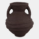 18236-04#Paper Mache, 15" Vase With Handles, Dark Brown
