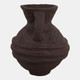 18236-04#Paper Mache, 15" Vase With Handles, Dark Brown