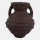 18236-04#Paper Mache, 15" Vase With Handles, Dark Brown