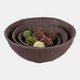 20656-01#S/3 14/18/22" Paper Mache Bowls, Dark Brown
