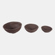 20656-01#S/3 14/18/22" Paper Mache Bowls, Dark Brown