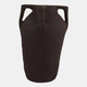 21498-03#20x12" Paper Mache Handle Vase, Dark Brown