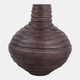 22862#19x18" Ridged Paper Mache Balloon Vase, Brown