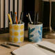 22864#S/2 4" Coral & Sunshine Smiles Pencil Cups, Multi