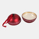 80540-02#6" 20 Oz Warm Vanilla Ornament Candle, Red/white