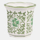 80300-01#4", 6oz Fluted Chinoiserie Candle, Green/white