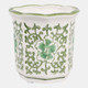 80300-01#4", 6oz Fluted Chinoiserie Candle, Green/white