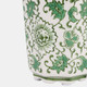 80302-01#4", 7oz Fluted Chinoiserie Candle, Green/white