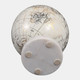 22884#9x6" Globe On Ridged Marble Base, White/gold