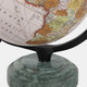 22885#9x7" Globe On Ridged Marble Base, Green/black