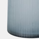 22904-01#8x6" Etched Lines Tapered Glass Vase, Blue