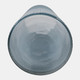 22904-02#12x6" Etched Lines Tapered Glass Vase, Blue