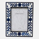 17802-09#5x7 Petals Photo Frame, White/blue