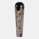 22915-01#30x9" Marbled Enamel Floor Vase, Tan/black