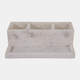 22920-01#12x7" Marble 3-cup & Tray Desk Organizer, White