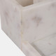 22920-01#12x7" Marble 3-cup & Tray Desk Organizer, White