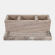 22920-02#12x7" Marble 3-cup & Tray Desk Organizer, Tan