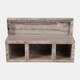 22920-02#12x7" Marble 3-cup & Tray Desk Organizer, Tan