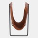 22929#16x14" Faux Leather Magazine Rack, Brown