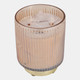 80541-01#5" 18 Oz Vanilla Glass Candle On Base, Amber/gold