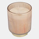 80541-01#5" 18 Oz Vanilla Glass Candle On Base, Amber/gold