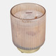 80541-01#5" 18 Oz Vanilla Glass Candle On Base, Amber/gold