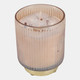 80541-01#5" 18 Oz Vanilla Glass Candle On Base, Amber/gold