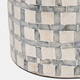 22934-02#15x9" Capiz Plaid Vase, Ivory Multi