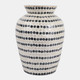 22937-02#16x12" Capiz Dots Vase, Ivory/blue