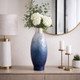 22939-01#20x9" Ombre Capiz Vase, Ivory/blue