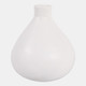 22943-01#9x8" Rounded Terracotta Vase, White