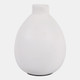 22943-02#10x7" Rounded Terracotta Vase, White