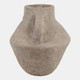 18236-07#14x14" Paper Mache Vase With Handles, Taupe
