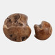 21305-03#S/2 8/12" Teak Root Orb, Natural